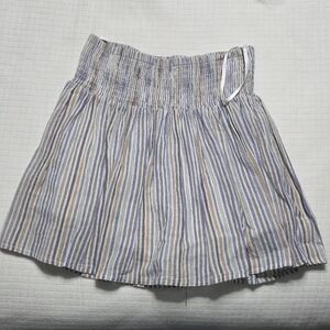 Chic Striped Mini Skirt in Blue and Tan